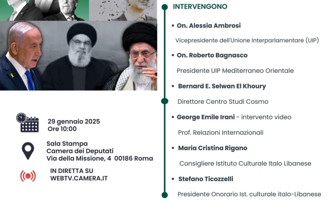 L’Istituto Culturale Italo Libanese ha partecipato al convegno Il nuovo medio oriente: criticità e opportunità per l’Italia